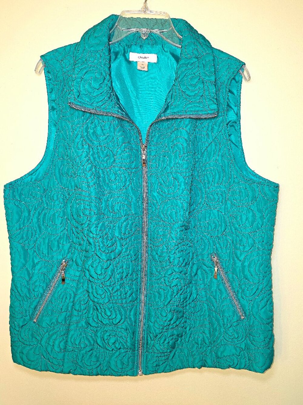 CJ Banks Teal Quilted vest